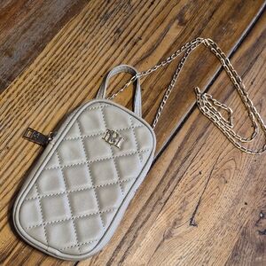 Chic Quilted Tan Crossbody Bag